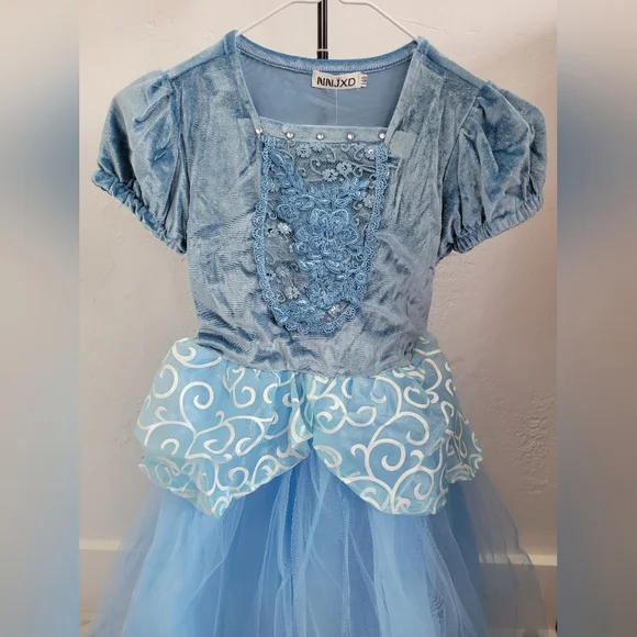 Cinderella Costume Girls  Princess Dress Size 140 (8 Years) NEW - Picture 7 of 16